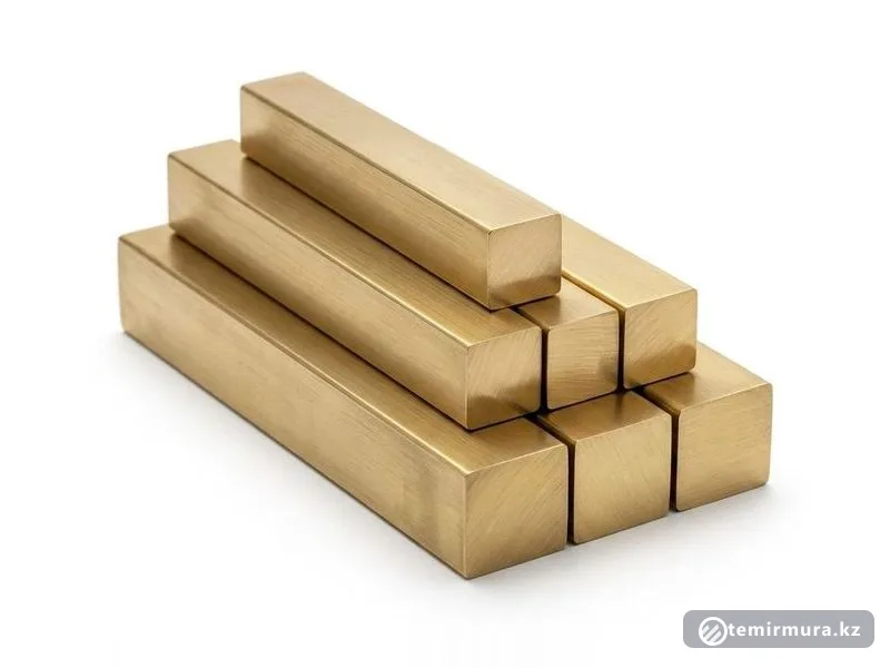 Латунный квадрат Л59 100х100 мм ГОСТ 2060-90 — 100×100 мм, склад TEMIR MURA