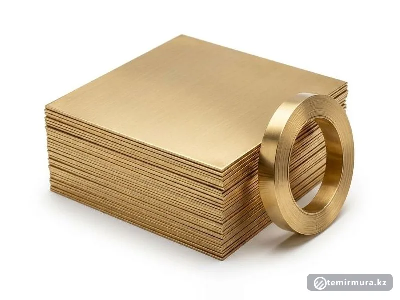 Латунный лист Л68 0,1х1000х1500 мм ГОСТ 2208-2007 — 0,1×1000×1500 мм, склад TEMIR MURA